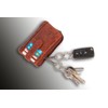 MATADOR K-0111 Key Ring Real Leather with Credit Cards, Printed-brown