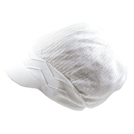 100% Cotton Rasta Dreadlock Wave Beanie Visor (White)