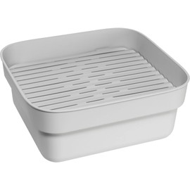 Brabantia Washing Up Dish Tub Bowl with Removable Draining Tray (Light Gray) Ideal for Rectangular/Square Kitchen Sinks (14.72 x 13.54 x 6.34)