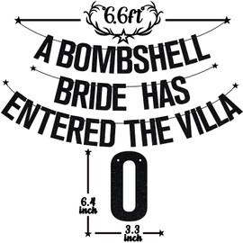 Black Glitter A Bombshell Bride Has Entered the Villa Banner, Bombshell Villa Bridesmaid Decoration Bunting, Love Island Bach Weekend Champagne Bachelorette Wedding Party Decorations