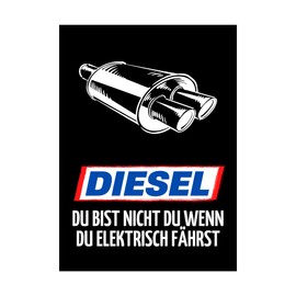 Diesel Funny Car Sticker - Generic: Polyvinyl Chloride, Sticker, Black, Humorous, Car, Anti Electric Car
