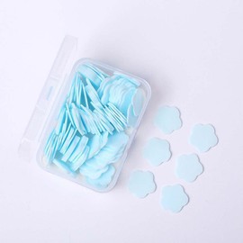 100Pcs Blue Mini Portable Travel Soap Paper Sheets,Flower Shape Disposable Paper Soap Flakes, Cleaning Washing Hand Toiletry Sheets Foot and Hand Care