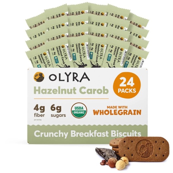 Olyra Organic Breakfast Biscuits - Hazelnut Carob - Healthy Snacks