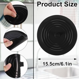 3 Tapones de Drenaje de Silicona, universales para Fregadero, tapón de desagüe de Silicona, para Cocina, bañera, Fregadero, bañera, Cocina, 15 cm