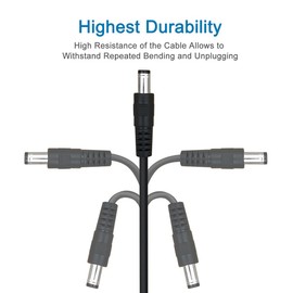 SIOCEN【2-Pack】6ft DC Extension Cord 5.5mm x 2.1mm Male to Female Power Cable for CCTV Security Surveillance Indoor IP Camera Dvr Standalone LED Strip,Car,12v DC Power Supply Plug Adapter