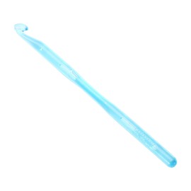 sourcing map Crochet Hooks 7mm Ergonomic Knitting Needle Plastic Colorful Transparent Crochet Hooks for DIY Crocheting Yarn Blanket Carpet Weaving, Light Blue