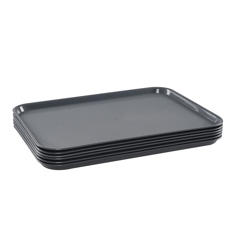 Kiddream 6-Pack Large Grey Boot Trays, Rectangular Serving Tray Shoe