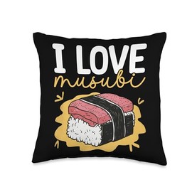 Musubi Lover Hawaiian Food Japanese Rice Ball Foodie Throw Pillow