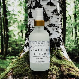 Cracklin Birch Scent Room and Linen Spray Made In USA Clean Ingredients Essential Oils Long Lasting Scent AIr Freshener Glass Bottle Musk Woods