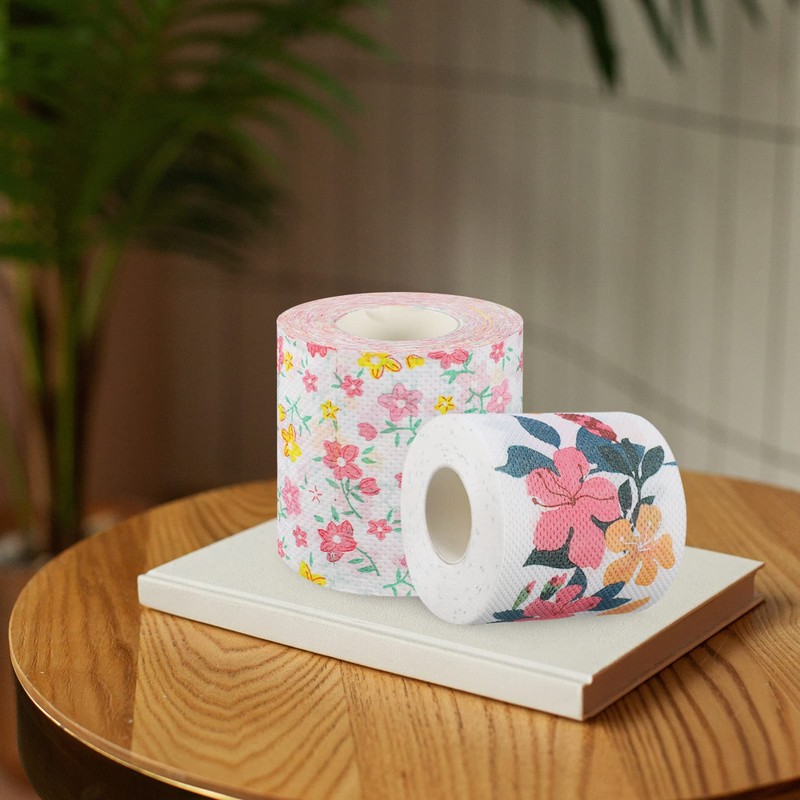 Floral Toilet Paper Novelty Bathroom Tissue Flower Pattern Toilet Tissues,