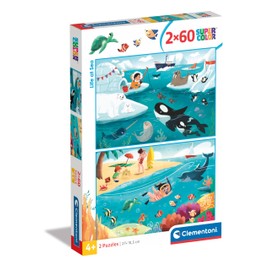 Clementoni 24817 Jigsaw Life at Sea 2 60 Pieces-Supercolor Children 4-6 Years, Cartoon, Gift for Boy/Girls, Puzzle for Kids, Made in Italy, Multicolor
