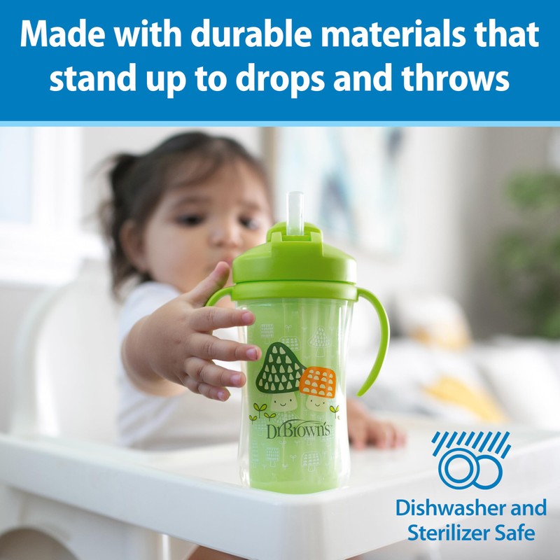 Dr. Brown's Milestones Insulated Sippy Cup with Straw and Handles,