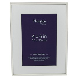 Hampton Frames MAYFAIR Silver Plate Photo Picture Frame - Bevel Cut Mount 4x6 (10x15cm) BSN13846