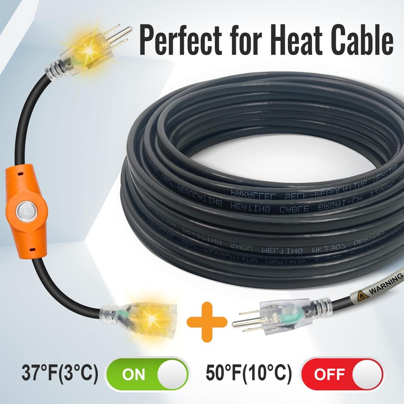 MAXKOSKO 15A 120V Thermostatically Controlled Outlet Extension Cord