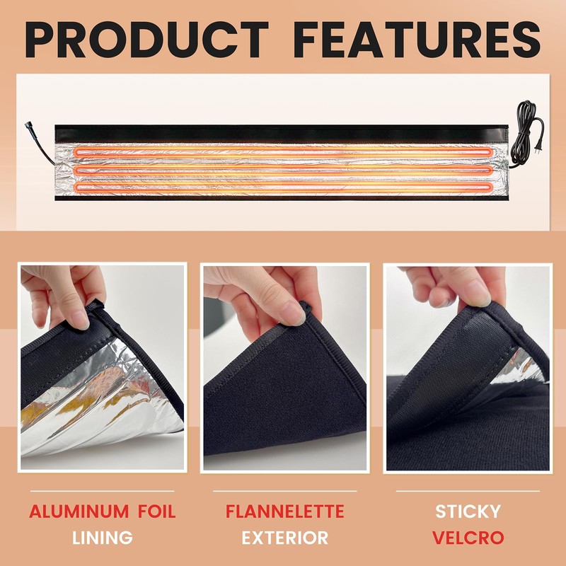3 Ft YeloDeer 110V~120V Stickable Waterproof Pipe Heat Tape Blanket