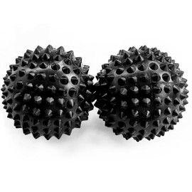 2 x DBT Skills Hedgehog Ball, Magnetic High Stress Acupressure Ball, Biodegradable, Black, 32 mm Diameter, for Stress Relief or Massage, Against Tension and for More Concentration
