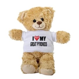 DogsMakeMeHappy I Love My Great Pyrenees Teddy Bear, Gift Stuffed Animal