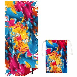 Towelistic Paint Microfiber Quick Dry, Light Weight Extra Large Beach Towel 80cm x 180cm with Carry Bag