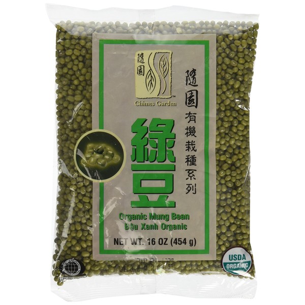 Chimes Garden Organic Mung Beans for Sprouting, Asian Cuisine & More, 16-Ounce Pouches