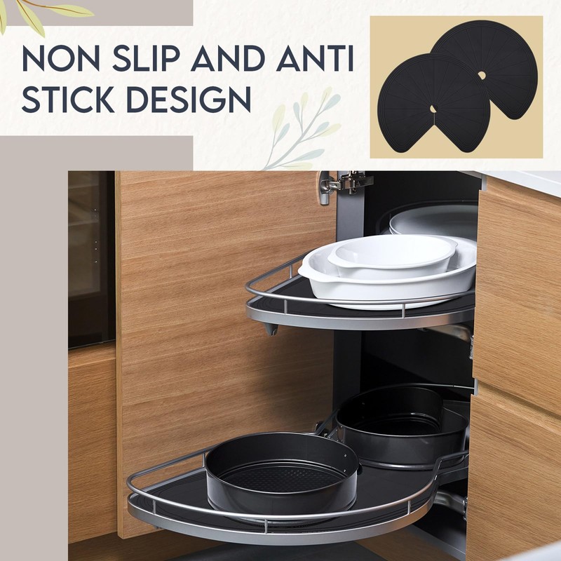 DoubleFill 2 Pack 26 Inch Lazy Susan Shelf Liner Silicone