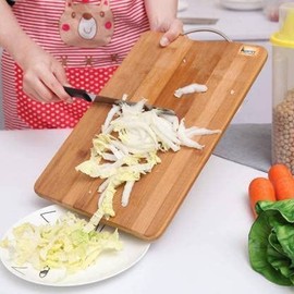 BAMBOO CHOPPING BOARD & WOOD CUTTING BOARD PAD to cut vegetable & slicing SALAD & chicken & FRUIT & fish & meat under NATURAL WOOD with thick surface for HOME kitchen Wooden Cutting Board (Pack of 1 Dishwasher Safe)