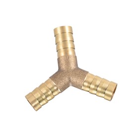 VekAuto 10mm 3/8" ID Brass Barb Splicer Fitting Y-Shaped 3 Way Hose Fitting Auto Accessories