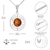 AMBEDORA Women's Necklace 925 Silver Round Baltic Amber Celtic Circle