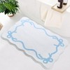 SHIYUE Scalloped Bow Bathroom Mat, Coquette Cute Non Slip Rug