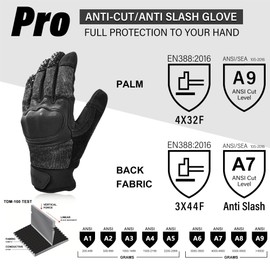 Intra-FIT Level 5 Needle Resistant Gloves, Needle Puncture, Cut Resistant ANSI A9 Anti-Cut/Slash, Touchscreen (M, One Pair)