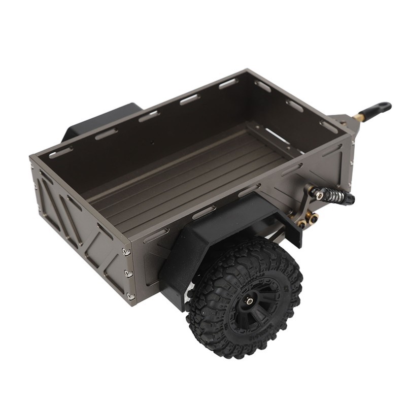 RC Car Hitch Trailer Aluminum Alloy Antislip Rubber Tire Rustproof