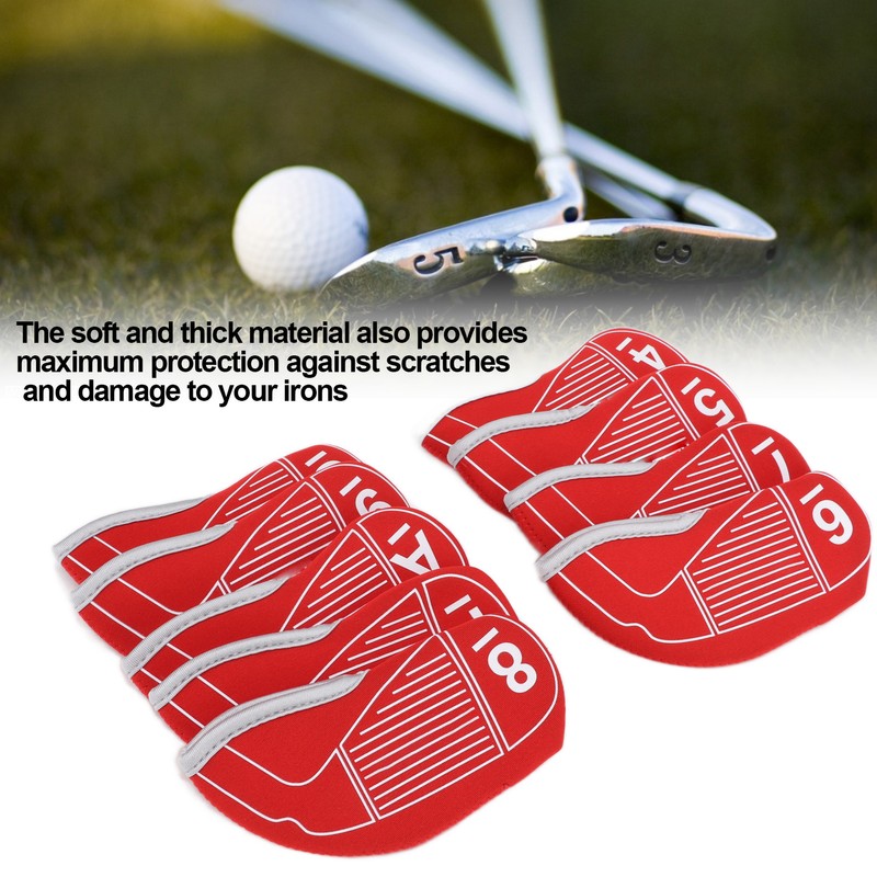9pcs/set Golf Iron Head Covers Set Waterproof Golf Club Head