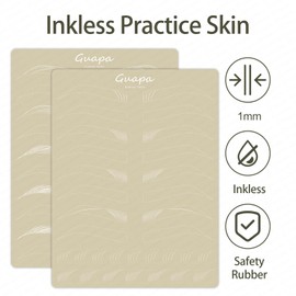 Guapa Nano Stroke Eyebrow Practice Skin - Double-Sided Silicone Tattoo Training Sheet with Pre-Printed Hairlines, No Ink, Reusable for Brow Tech (Eyebrow line#2-3PCS)