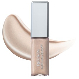 Revlon Glow Highlighter 002 Moonlight Gold (Color Image: Champagne Gold) 0.3 fl oz (10 ml) Liquid Highlighter Glossy Sheer Color Pearl Glitter 3D