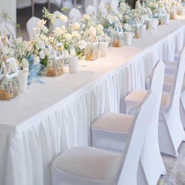 LEBENGURU Premium Spandex Chair Cover, Upgraded White Super Stretch Chair Slipcover Protector with Elastic Leg Pocket for Party, Wedding, Event, Banquet Decoration (White, 100 PCS)