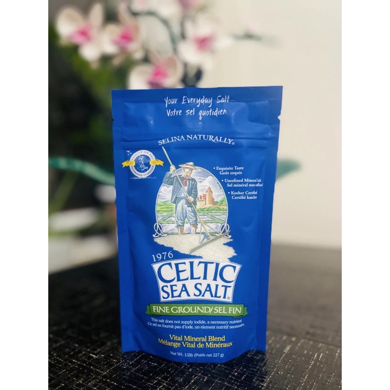 Salina Naturally CELTIC SEA SALT Fine Ground 1/2 LB Bag!
