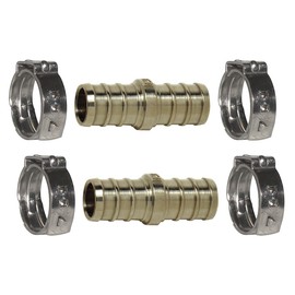 Brass, Stainless Steel Repair Kit with Cinch Clamps, PEX Connection Type, 5/8" PEX Size - 1 Each