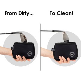 Golf Club Cleaner for Golf Bag - Golf Ball Cleaner Pouch - Waterproof Inside and Dry Outside - Golf Club Brush and Groove Cleaner in One - Golf Ball Washer - Golf Club Bag Accessories