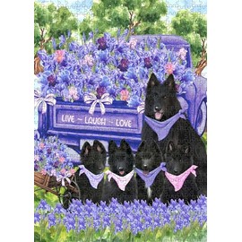Iris Flower Belgian Shepherd Dog Jigsaw Puzzle for Adults - Animal Printed Interlocking Puzzle Game Artwork - Gift for Dog Lover's - 500 Pcs 20.5"x15"