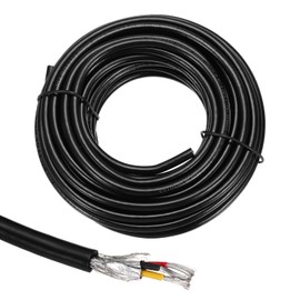 sourcing map 1Pcs UL2464 Shielded Cable 20AWG 9.14m(30 Ft) 300V 3 Conductor PVC Electrical CNC Wire with Double-Layer Shielding for Home Appliances, Automotive Wiring