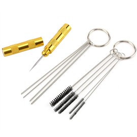 Herramienta de reparación de limpieza de pistola de aerógrafo Herramienta de limpieza de aguja y cepillo de acero inoxidable