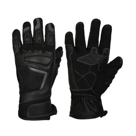UAF Sports - Black Leather, Best Summer Motorcycle Motorbike Gloves, Leather Protection, Easy Wrist Fastening Breathable & Beautiful Gloves, (Medium)