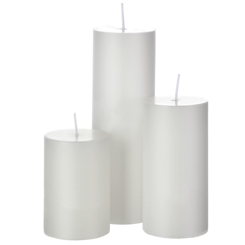 Shihanee White Pillar Candles and Glass Cylinder Vases Clear Cylinder