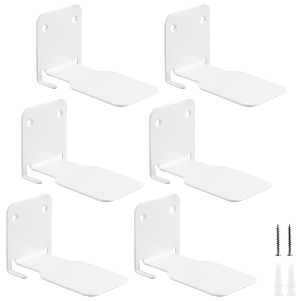 MAHIONG 6 PCS Invisible Floating Bookshelves, White Hidden Wall Mounted