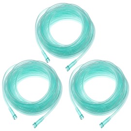 Geiserailie 3 Pack 50ft Oxygen Tube, Green Crush Resistant Oxygen Tubing, Kink Free, Latex Free, High Flow Tube for Breathing Compatible with Most Concentrators and Systems