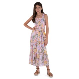 Speechless Girl's Sleeveless Smocked Maxi Sundress Dress, Pink/Multi, 14