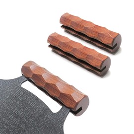 LKCCTK Wooden Griddle Handle Cover, Burn-Proof, Anti-Slip, Removable, Easy Installation, Portable, Convenient, Outdoor, Travel, Camping, Picnic, Home, Outdoor Use, Set of 2