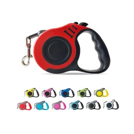 REEDEEMIT, 360° Tangle-Free Retractable Automatic Dog Leash | 16 ft Strong Nylon Tape | One-Handed Brake, Pause, Lock (Red, Large)