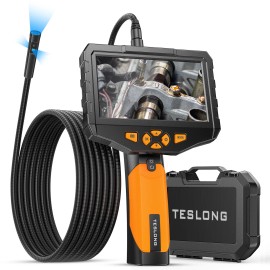 TESLONG Triple / Dual Lens HD Endoscope Camera Borescope Inspection Camera 5-inch Screen - Triple Lens - 7.9mm Dia - 5M Length