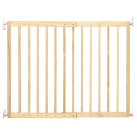 PawHut 24" - 40" Wide Walk Thru Pet Gate, Wooden Dog Gate for Stairs, Hallways, & Doorways, for Small and Medium Dogs
