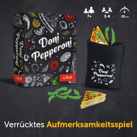 Trefl - Doni Pepperoni - Dynamic Board Game, Pizza Shaped Cards, Attention Game, Quick Game, Simple Rules, for Adults and Children from 7 Years